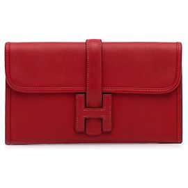 Hermès Red Hermes Swift Jige Duo Wallet Red