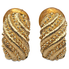 Dior-Gold Dior Gold-Tone Clip-On Earrings-Golden