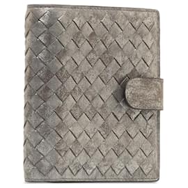 Bottega Veneta-Gray Bottega Veneta Intrecciato Leather Bi-fold Wallet-Altro