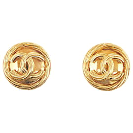 Chanel-CHANEL EarringsCloth-Golden