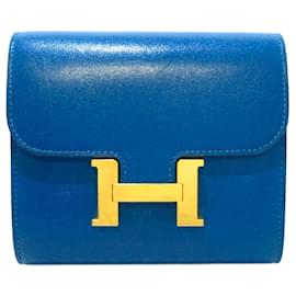 Hermès-HERMES CarterasPiel-Azul