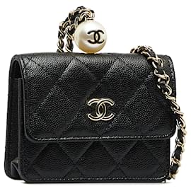 Chanel-CHANEL Bolsos de manoCuero-Negro
