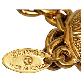 Chanel-Collier médaillon Chanel CC doré-Doré
