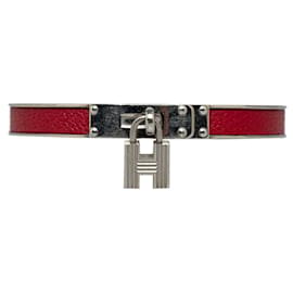 Hermès-Pulseira Hermes Kelly H Lock Cadena vermelha-Vermelho