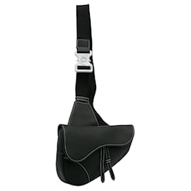 Dior-Black Dior Grained Leather Saddle Crossbody-Black