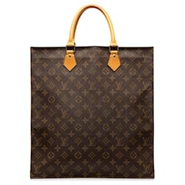 Louis Vuitton-Brown Louis Vuitton Monogram Sac Plat Tote Bag-Brown