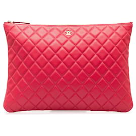 Chanel-Pink Chanel Quilted O Case Clutch-Pink