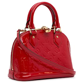 Louis Vuitton-Sac à main rouge Louis Vuitton Monogram Vernis Alma BB-Rouge