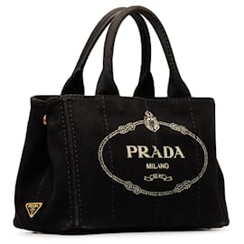Prada-Cartable noir à logo Prada Canapa-Noir