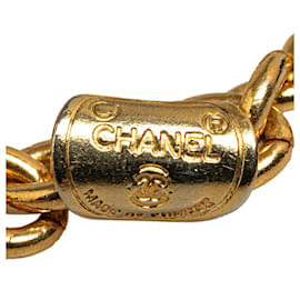 Chanel-Collier à breloques à rabat CC Chanel doré-Doré
