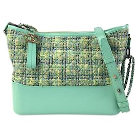 Chanel-Crossbody Chanel Médio Tweed Gabrielle Verde-Verde