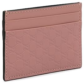 Gucci-Pink Gucci Guccissima Card Holder-Pink