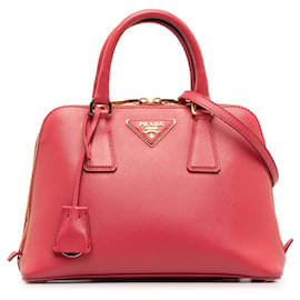 Prada-Bolso satchel pequeño Saffiano Lux Promenade de Prada en rosa-Rosa