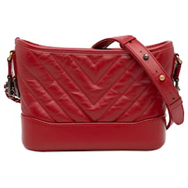 Chanel-Petit sac à bandoulière Gabrielle en cuir d'agneau rouge Chanel-Rouge