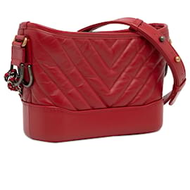 Chanel-Red Chanel Small Lambskin Gabrielle Crossbody Bag-Red