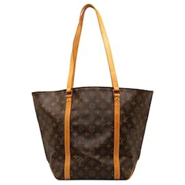 Louis Vuitton-Brown Louis Vuitton Monogram Sac Shopping Tote Bag-Brown