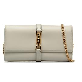 Gucci-Jackie Gucci blanche 1961 SAC BANDOULIERE WALLET ON CHAIN-Blanc