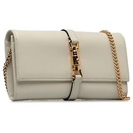 Gucci-Jackie Gucci blanche 1961 SAC BANDOULIERE WALLET ON CHAIN-Blanc
