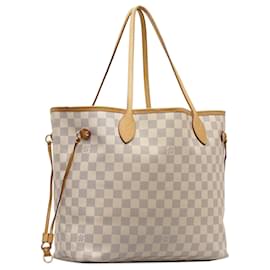 Louis Vuitton-Bolso tote Louis Vuitton Damier Azur Neverfull MM beige-Beige