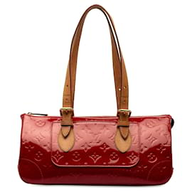 Louis Vuitton-Rote Louis Vuitton-Monogramm-Umhängetasche „Vernis Rosewood Avenue“.-Rot