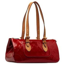 Louis Vuitton-Red Louis Vuitton Monogram Vernis Rosewood Avenue Shoulder Bag-Red