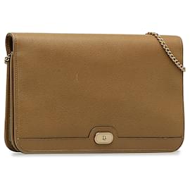 Dior-Brown Dior Leather Chain Crossbody-Brown