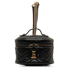 Gucci-Black Gucci GG Marmont Round Backpack-Black
