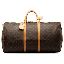 Louis Vuitton-Bandouliere Keepall con monograma de Louis Vuitton marrón 60 Bolsa de viaje-Castaño