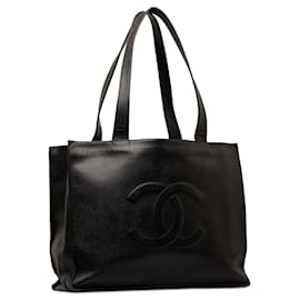 Chanel-Black Chanel Caviar CC Tote Bag-Black