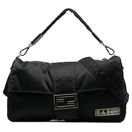 Fendi-Borsa a tracolla Baguette in nylon nera Fendi x Porter-Nero