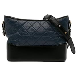 Chanel-Petit sac à bandoulière Gabrielle en cuir d'agneau bleu Chanel-Bleu