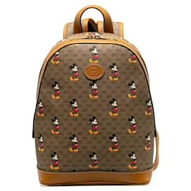 Gucci-Brown Gucci Micro GG Mickey Mouse Dome Backpack-Brown