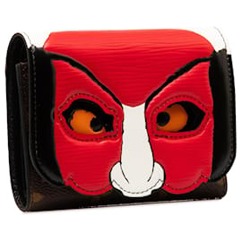 Louis Vuitton-Rotes kompaktes Victorine-Portemonnaie mit Epi-Monogramm und Kabuki-Maske von Louis Vuitton x Kansai Yamamoto-Rot