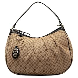 Gucci-Brown Gucci Diamante Sukey Shoulder Bag-Brown