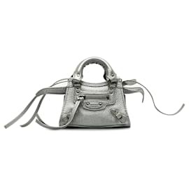 Balenciaga-BALENCIAGA Handbags T.  Leather-Silvery