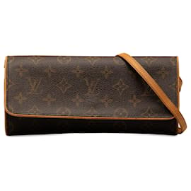 Louis Vuitton-Braune Louis Vuitton Monogram Pochette Twin GM Umhängetasche-Braun