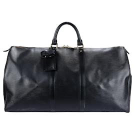 Louis Vuitton-Louis Vuitton Keepall en cuir épi noir 55-Noir