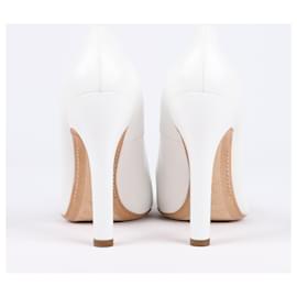 Louis Vuitton-Louis Vuitton Zapatos de tacón con punta en punta y giro urbano de cuero blanco Tamaño 38.5-Blanco