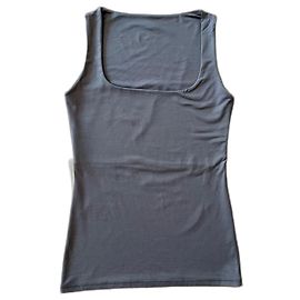 Canotta Pinko Marrone Taupe Scollo Quadrato Marrone Taupe