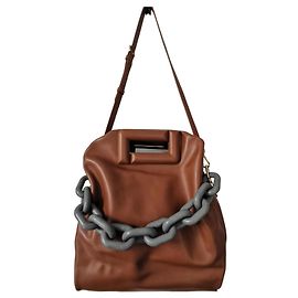 Lancel Cocoon brown leather handbag Brown Grey Gold hardware