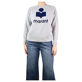 Isabel Marant Etoile-Grau meliertes Raglan-Sweatshirt mit Logo – Größe UK 10-Grau