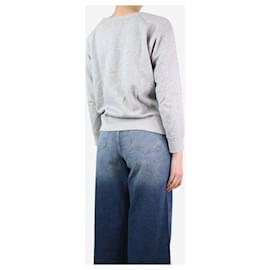 Isabel Marant Etoile-Grau meliertes Raglan-Sweatshirt mit Logo – Größe UK 10-Grau