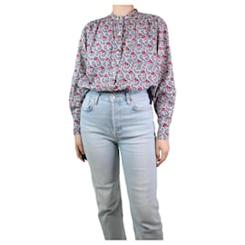 Isabel Marant Etoile-Blaues und rosa Hemd mit Blumenmuster - Größe UK 8-Blau