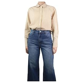 Victoria Beckham-Camicia con taschino a righe bianche e arancioni - taglia UK 8-Arancione