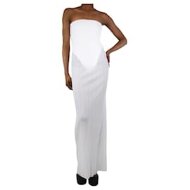 Autre Marque-Vestido largo plisado blanco - talla UK 8-Blanco