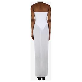 Autre Marque-Vestido largo plisado blanco - talla UK 8-Blanco