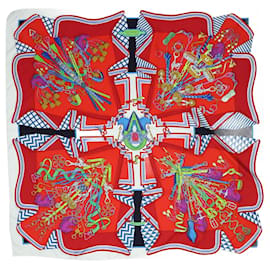 Hermès-Pañuelo de seda con estampado multicolor-Multicolor