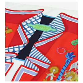 Hermès-Pañuelo de seda con estampado multicolor-Multicolor