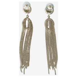 Chanel-Gold CC drop dangle earrings - size-Golden