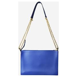 Céline-Blaue Umhängetasche aus Leder mit Tasche-Blau
